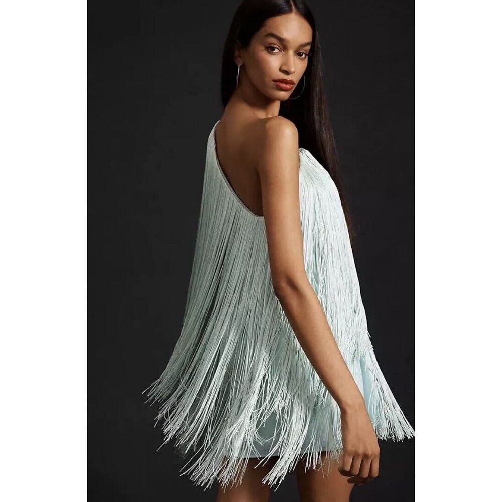 NWT Anthropologie Hutch One-Shoulder Fringed Mini Dress Size Xs - Picture 4 of 10